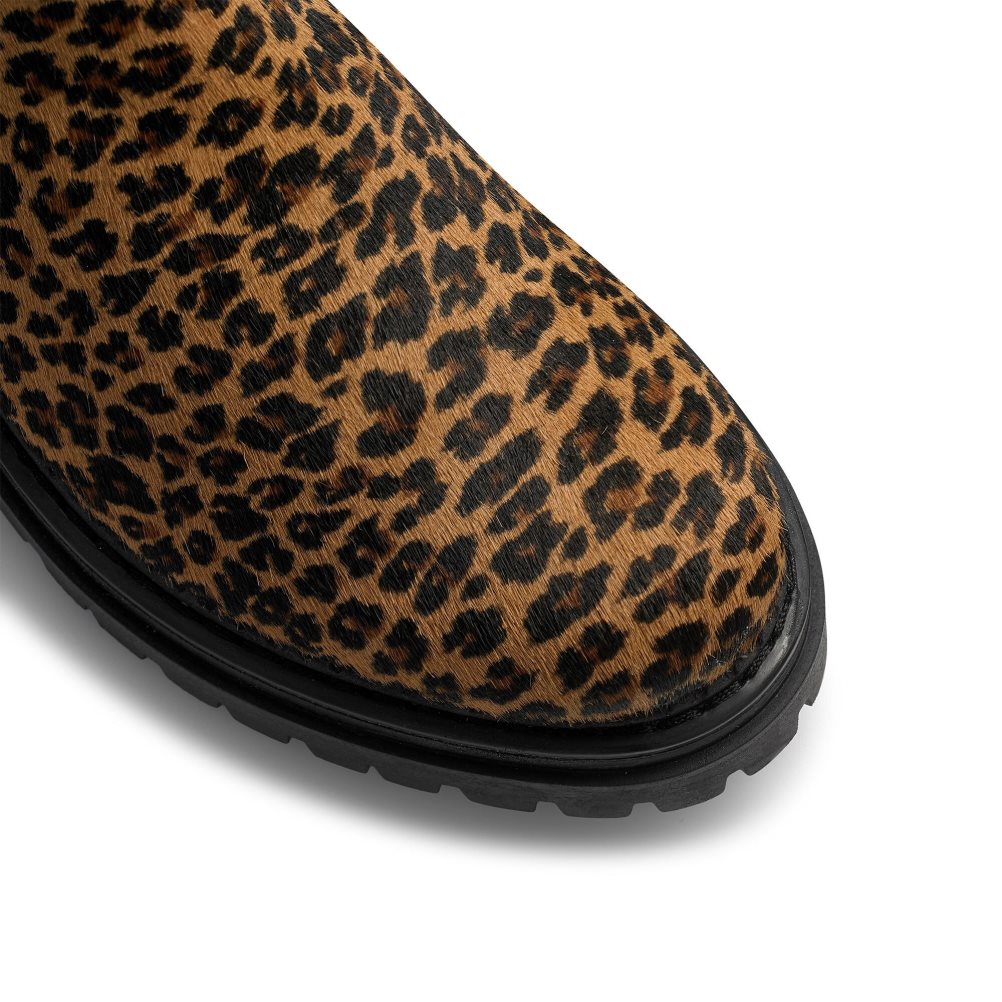 Russell And Bromley Company Combat Chelsea Støvler Dame Leopard | 234VAPKH