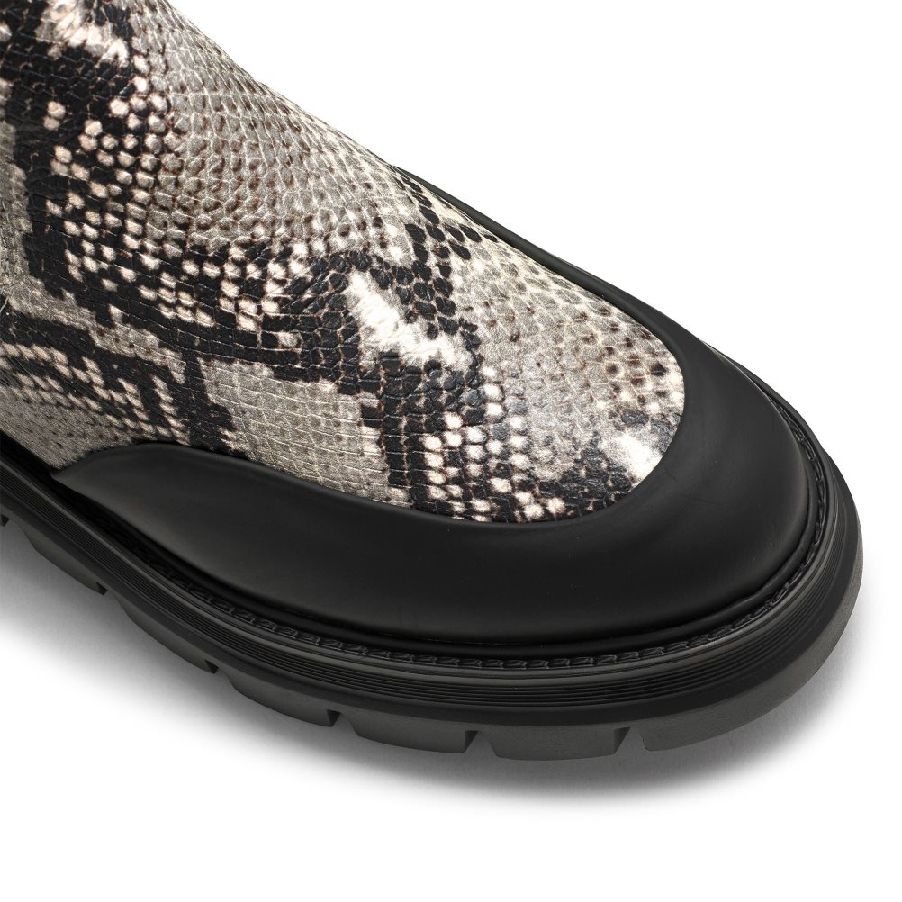 Russell And Bromley Conquer Chelsea Støvler Dame Slangeprint Svarte | 815NPVQJ