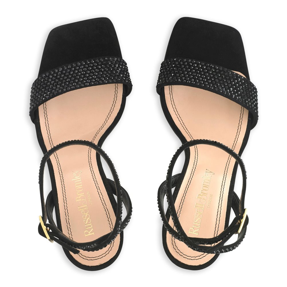 Russell And Bromley Cosmo+ Strappy Sandaler med Hæl Dame Svarte | 460UKFDH