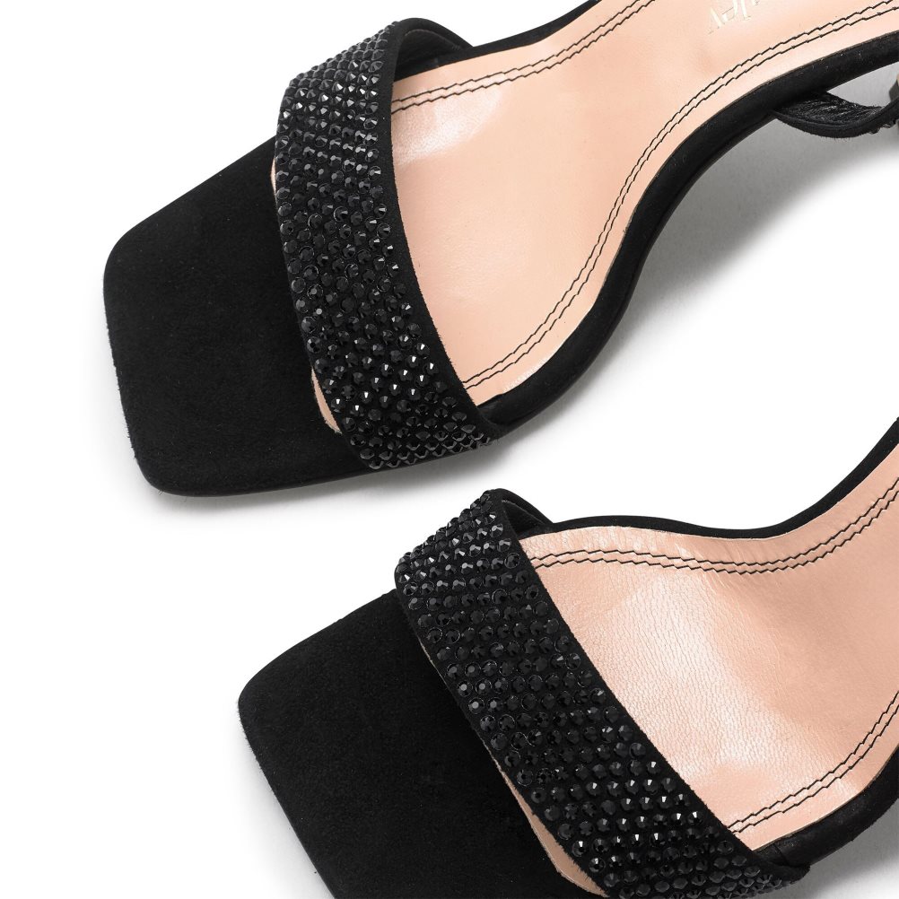 Russell And Bromley Cosmo+ Strappy Sandaler med Hæl Dame Svarte | 460UKFDH