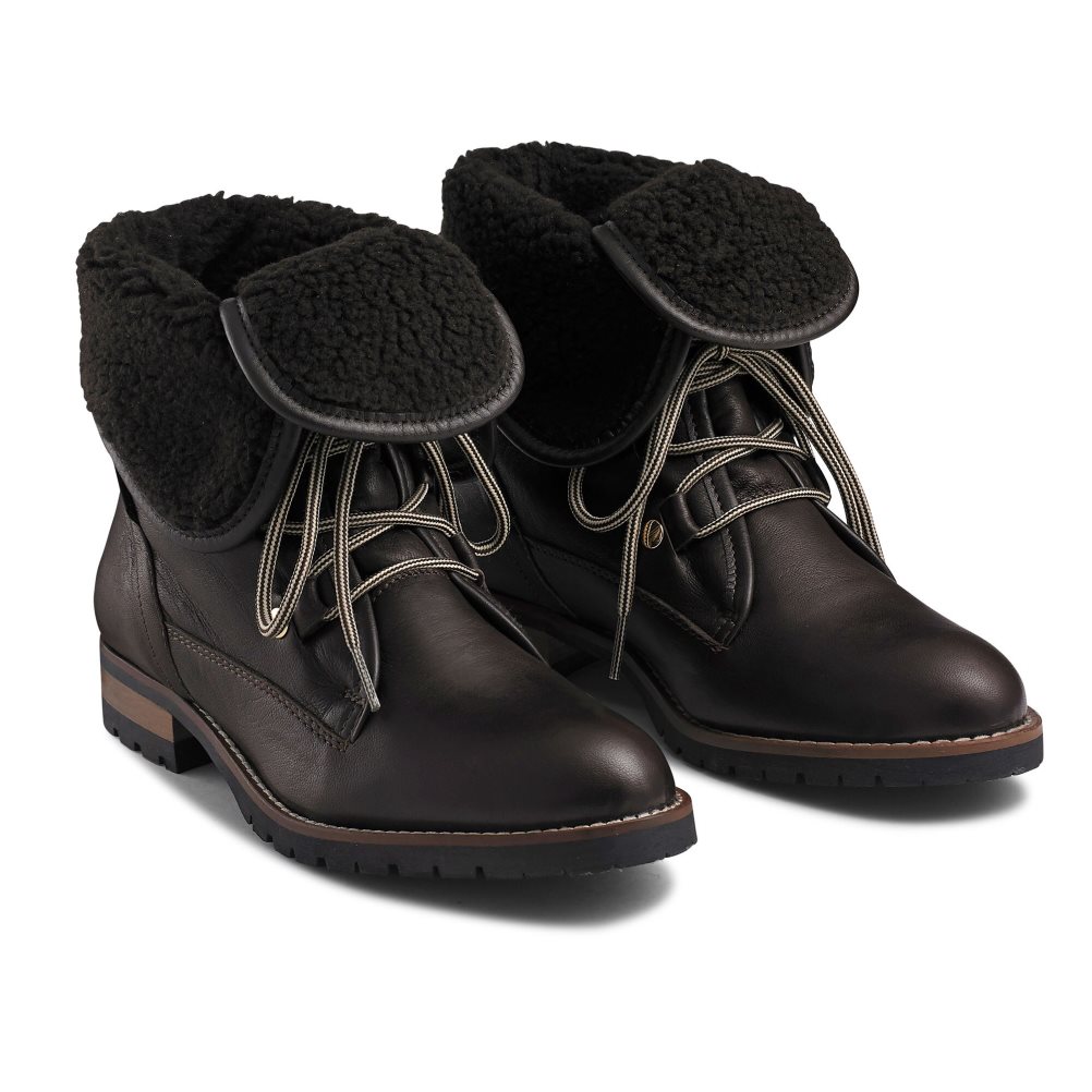 Russell And Bromley Cuddly Faux-wool Hiker Ankelstøvletter Dame Mørke Brune | 681VYQBK