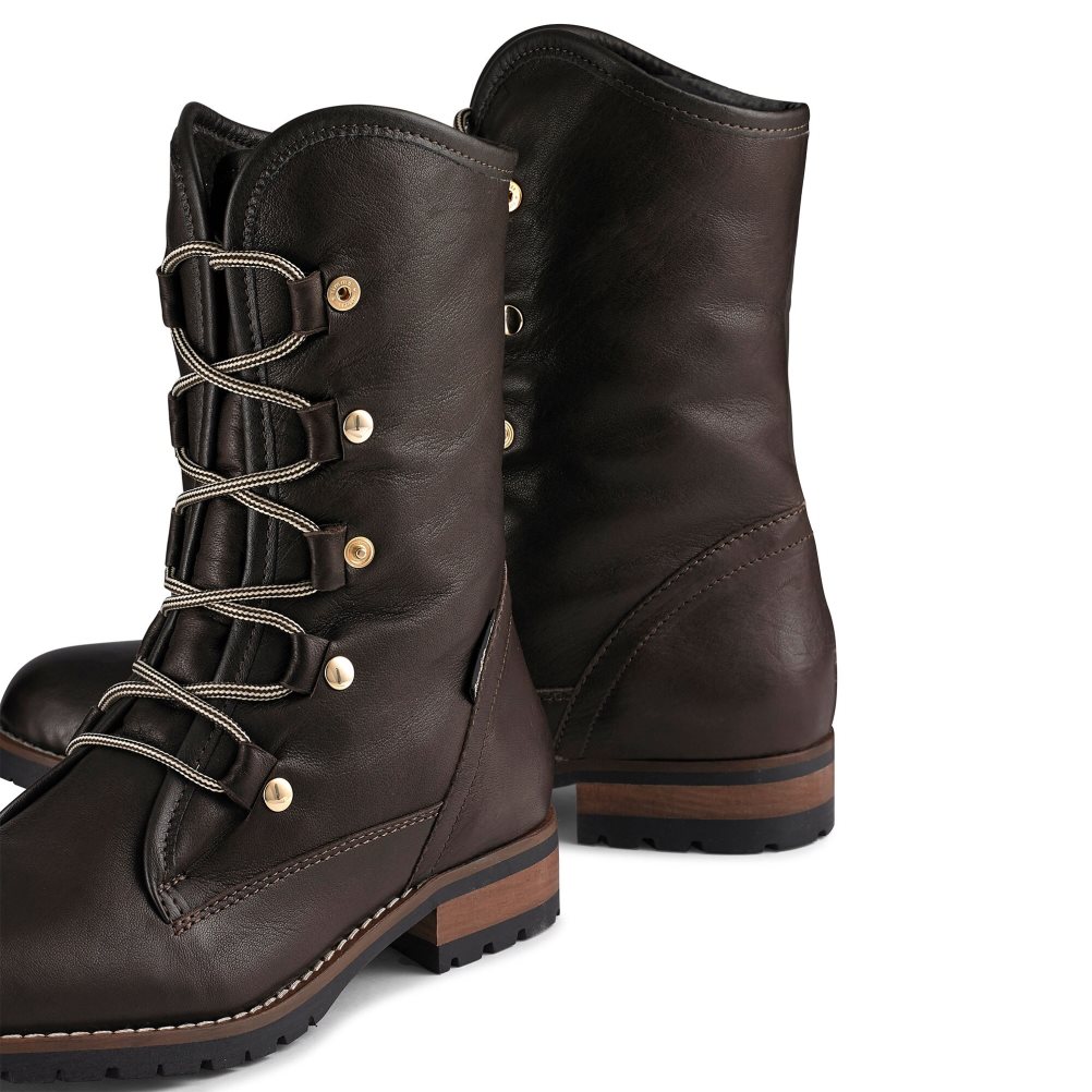 Russell And Bromley Cuddly Faux-wool Hiker Ankelstøvletter Dame Mørke Brune | 681VYQBK