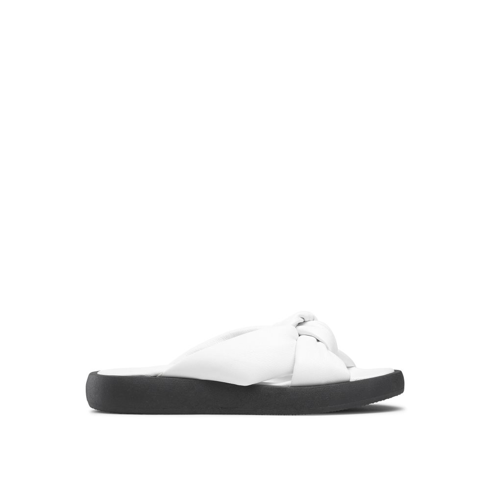 Russell And Bromley Dallas Knot Flate Sandaler Dame Hvite | 291EOLNZ