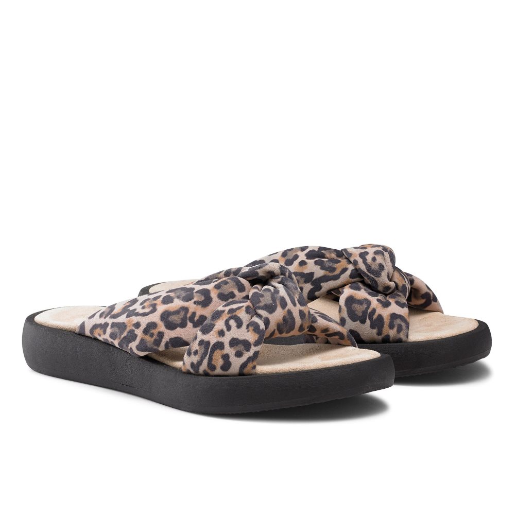 Russell And Bromley Dallas Knot Flate Sandaler Dame Leopard | 329DJCWO