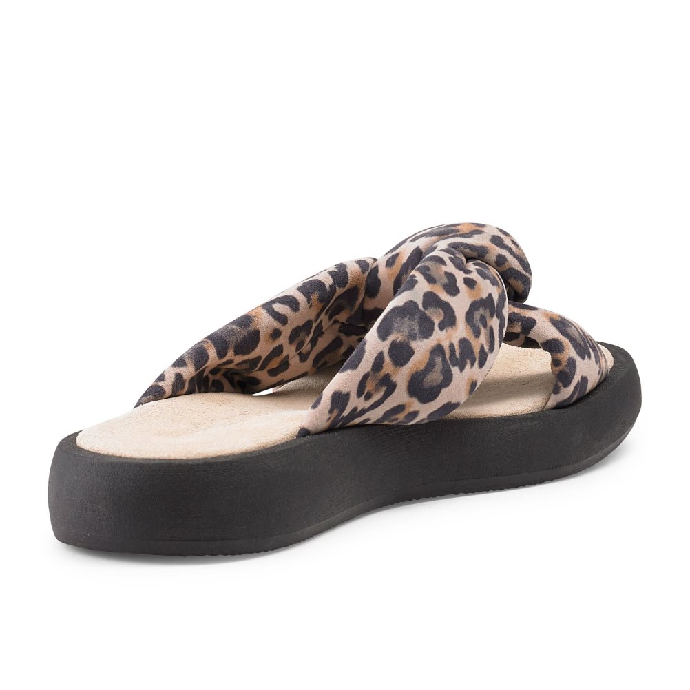 Russell And Bromley Dallas Knot Flate Sandaler Dame Leopard | 329DJCWO