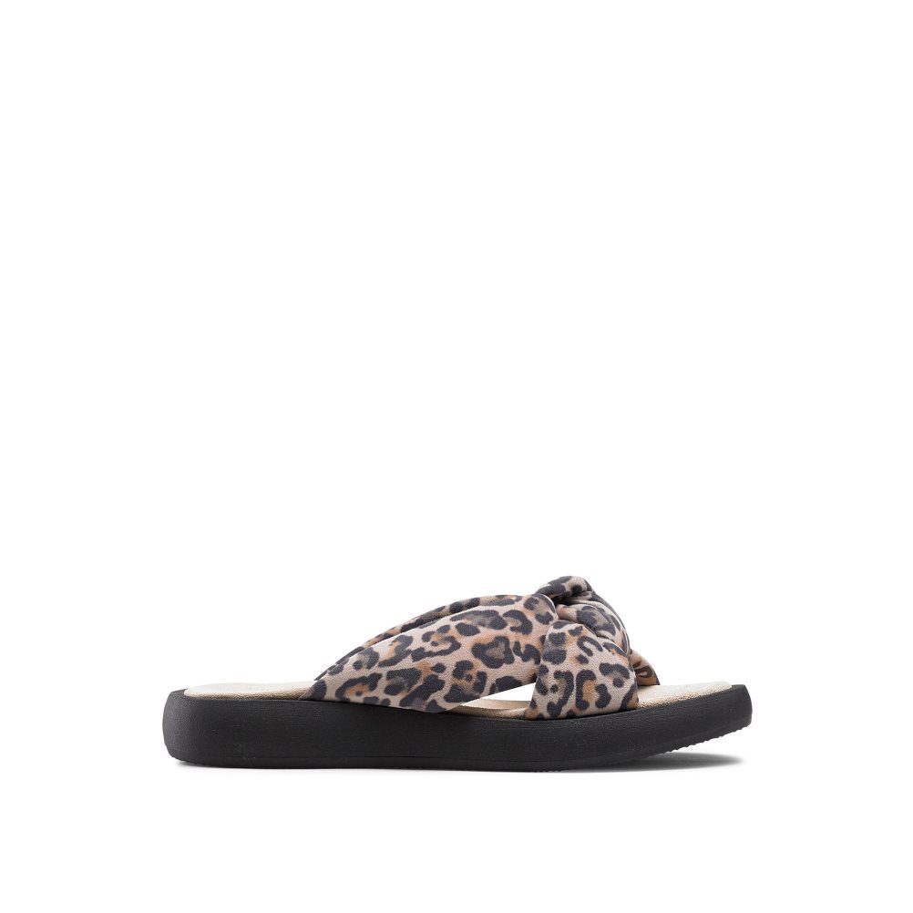 Russell And Bromley Dallas Knot Flate Sandaler Dame Leopard | 329DJCWO