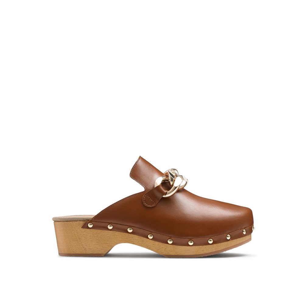 Russell And Bromley Dellabosco Chain Closed Tå Mules Sko Dame Brune | 580LIZUC