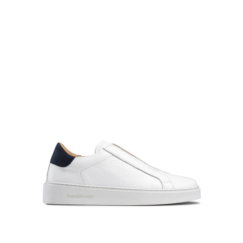 Russell And Bromley Dream Laceless Platform Sko Dame Hvite | 763YAEQF