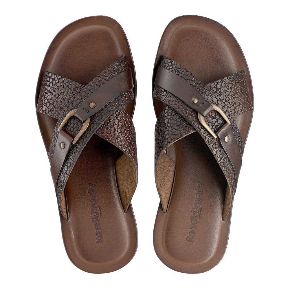 Russell And Bromley Dream Slidesandaler Herre Mørke Brune | 120VTGXJ