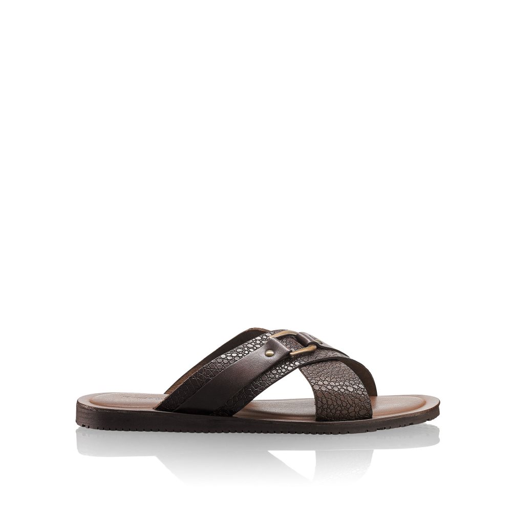 Russell And Bromley Dream Slidesandaler Herre Mørke Brune | 120VTGXJ