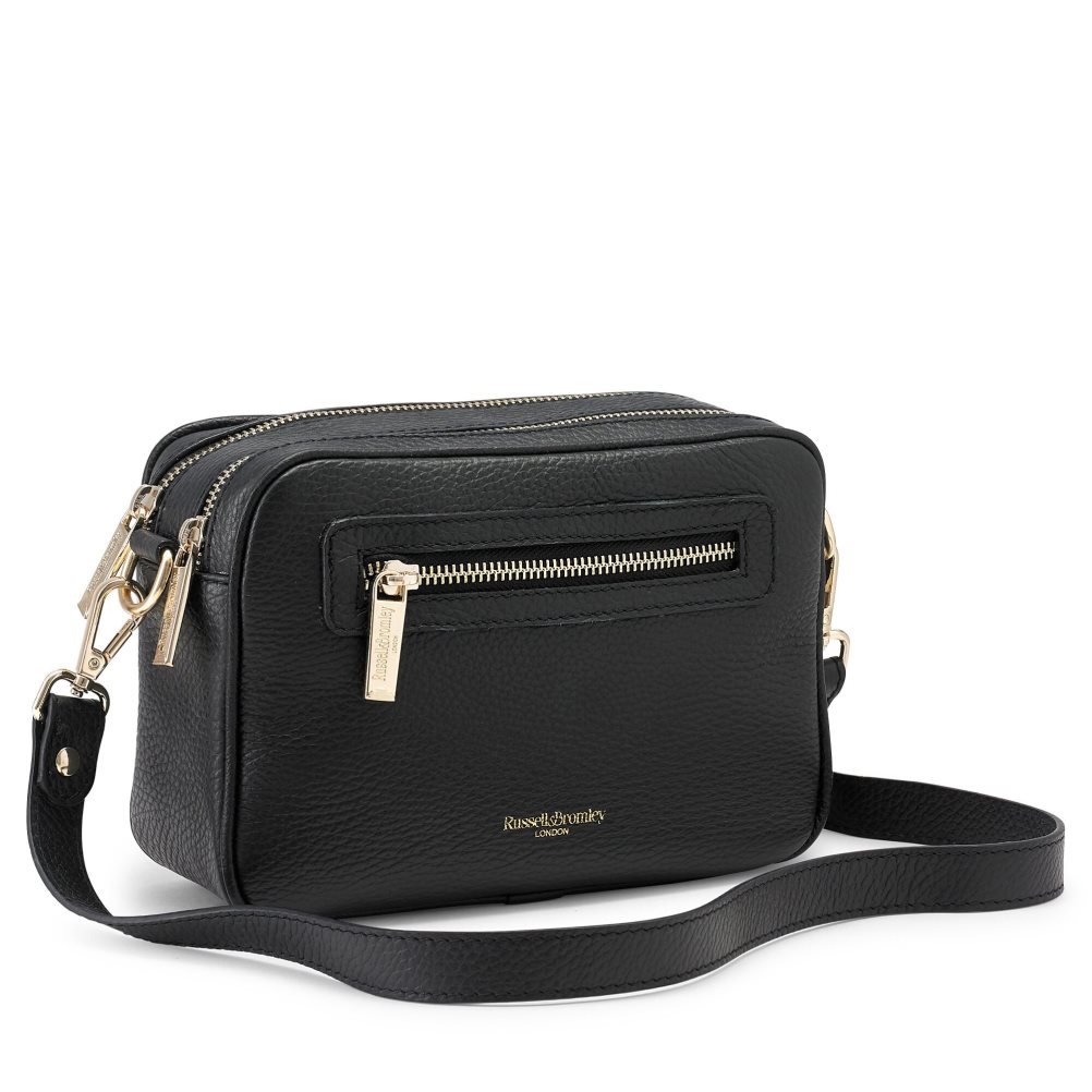 Russell And Bromley Dynamic Triple Zip Camera Crossbody Veske Dame Svarte | 578FRCME