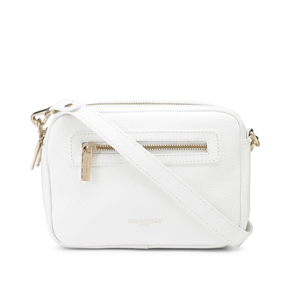 Russell And Bromley Dynamic Triple Zip Camera Crossbody Veske Dame Hvite | 915KLQEJ