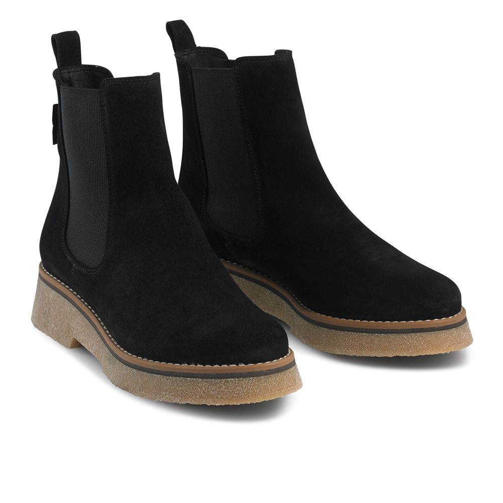 Russell And Bromley Eden Crepe Chelsea Støvler Dame Svarte | 580CDREL