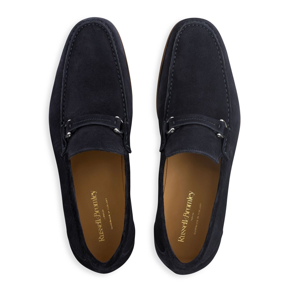 Russell And Bromley Elite Slip On Mokkasiner Herre Marineblå | 174RIPQW