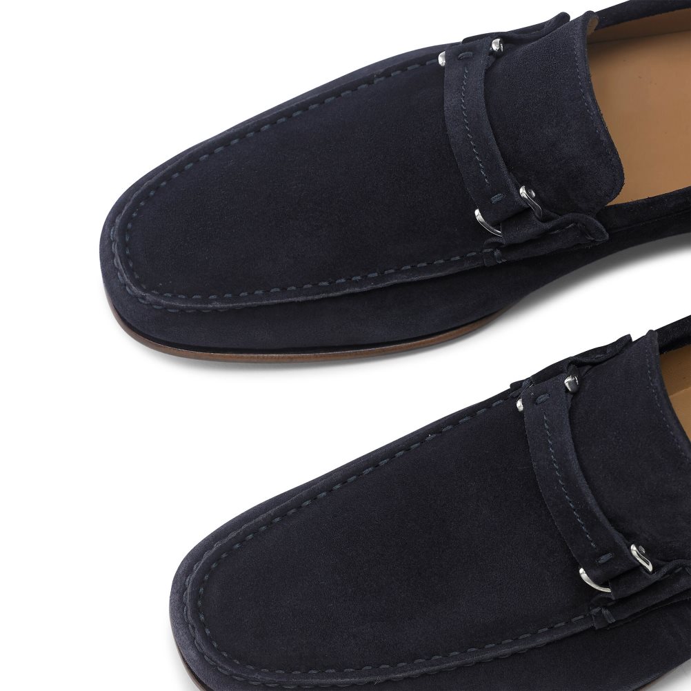 Russell And Bromley Elite Slip On Mokkasiner Herre Marineblå | 174RIPQW