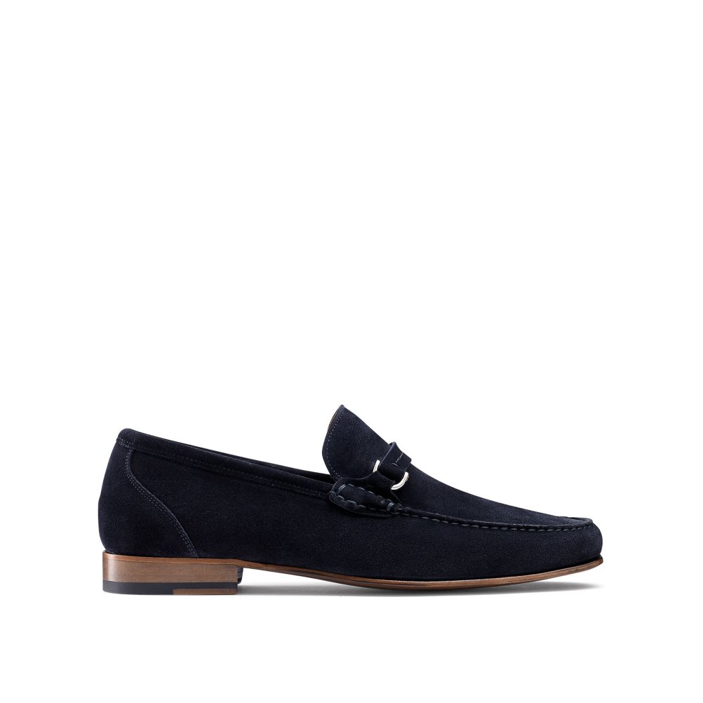 Russell And Bromley Elite Slip On Mokkasiner Herre Marineblå | 174RIPQW