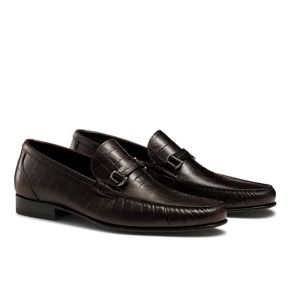 Russell And Bromley Elite Slip On Mokkasiner Herre Sjokolade | 321RLPFW