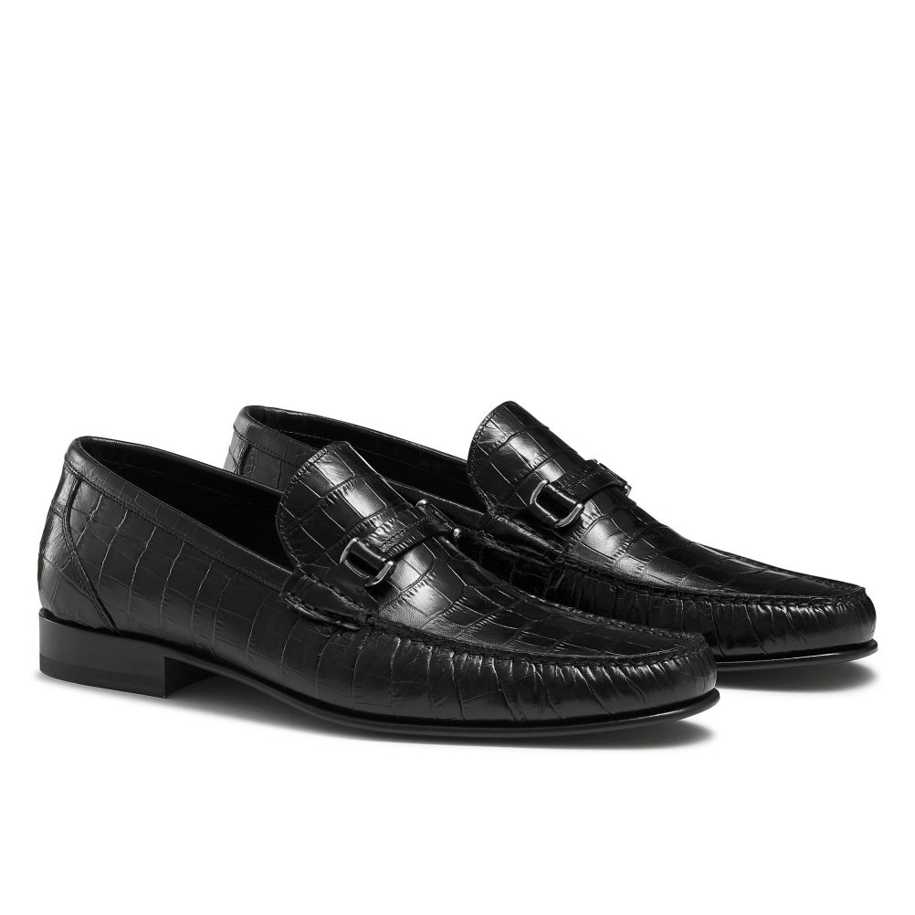 Russell And Bromley Elite Slip On Mokkasiner Herre Svarte | 852AXQKD