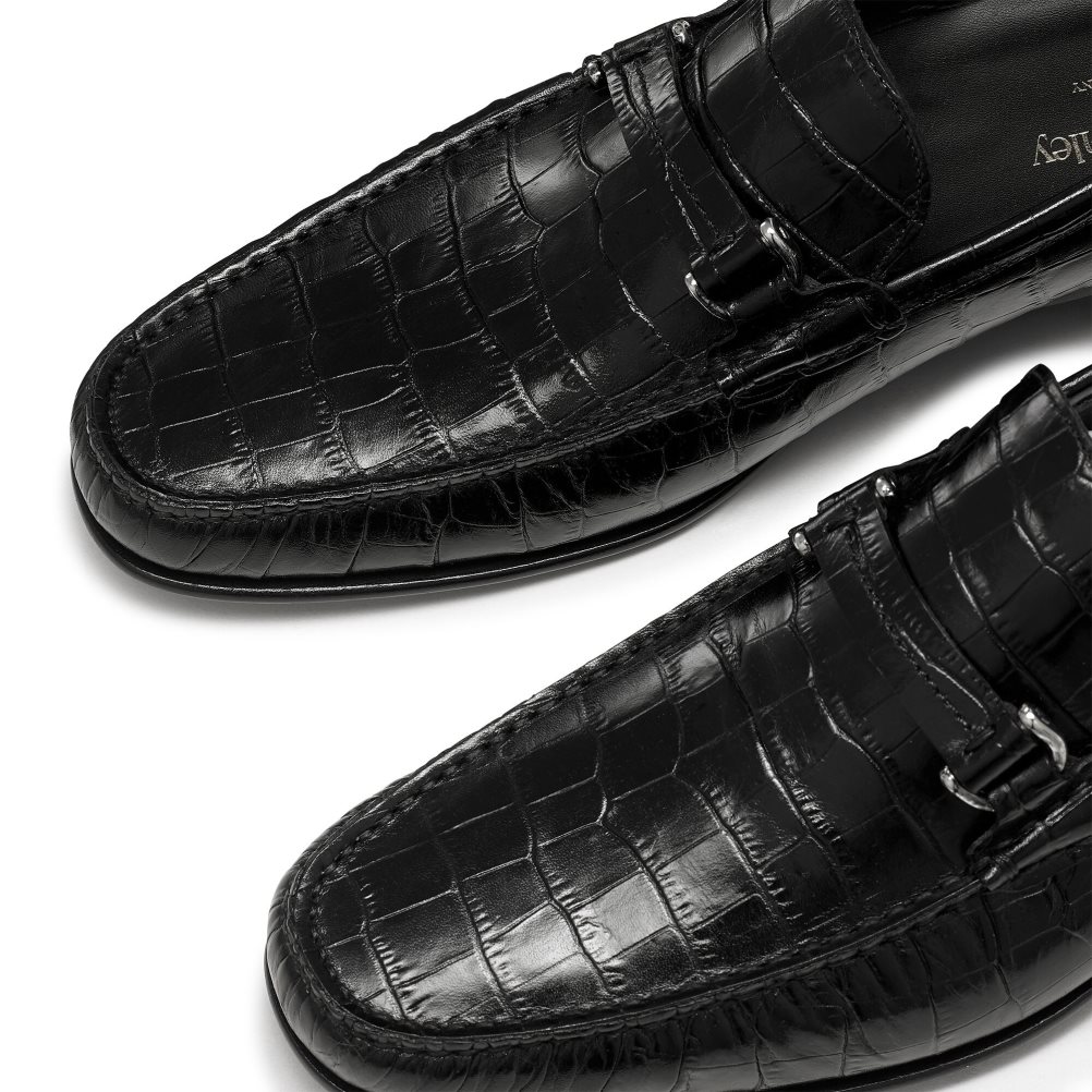 Russell And Bromley Elite Slip On Mokkasiner Herre Svarte | 852AXQKD