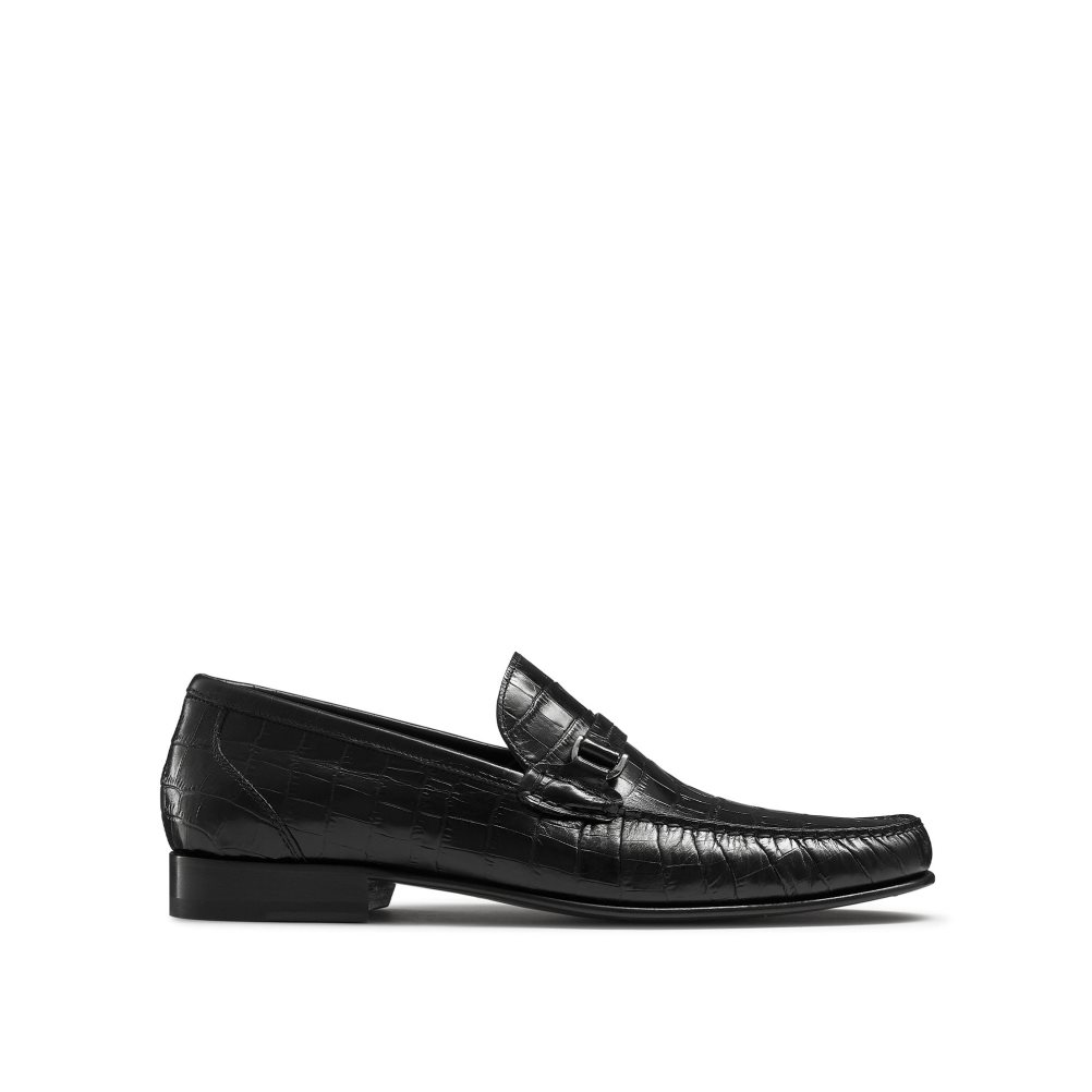 Russell And Bromley Elite Slip On Mokkasiner Herre Svarte | 852AXQKD