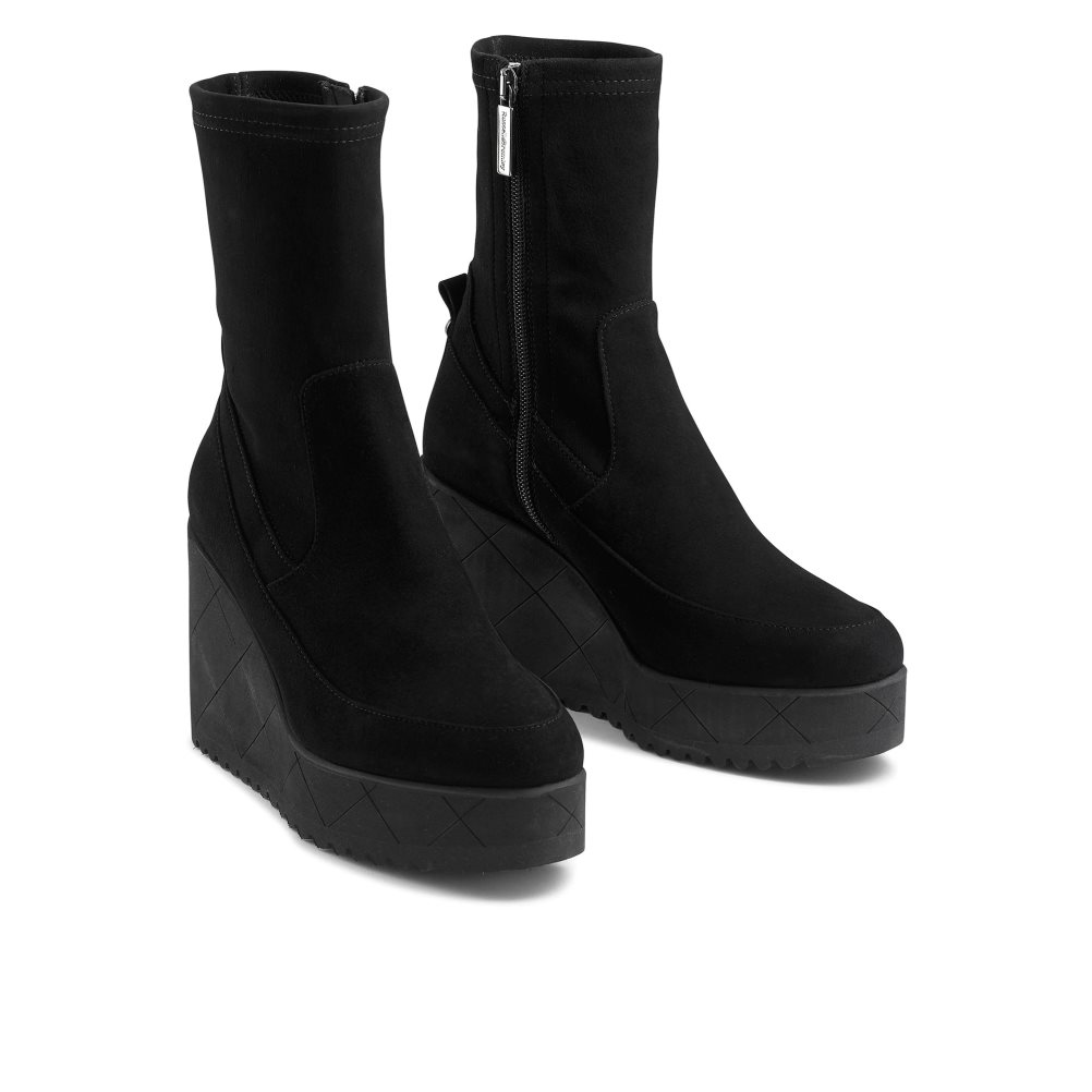 Russell And Bromley Everest Dryleks Semsket Skinn Ankelstøvletter Dame Svarte | 026OTIWZ