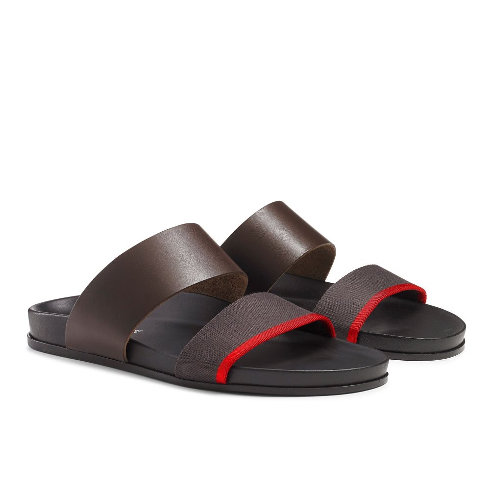 Russell And Bromley Fab Line Footbed Sandaler Herre Sjokolade | 401TWSUL