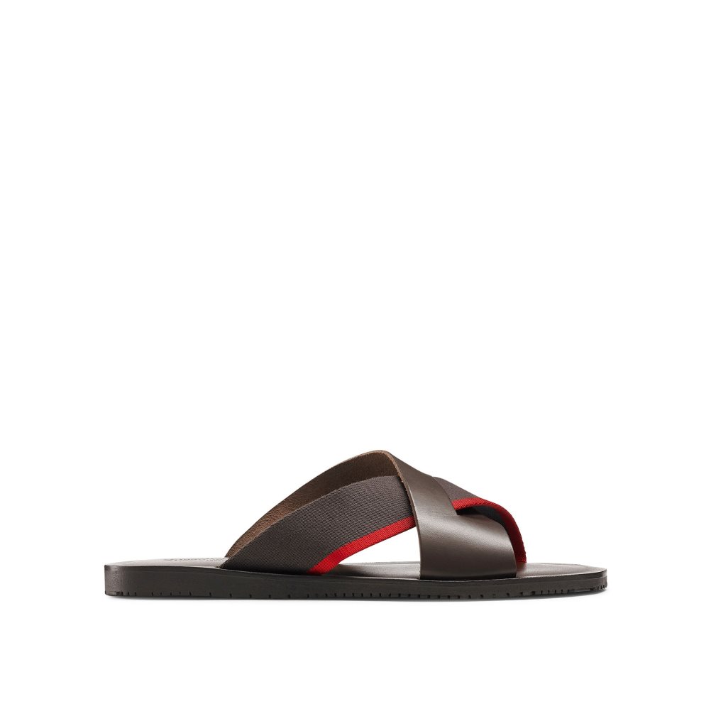 Russell And Bromley Fab Slip-on Slidesandaler Herre Mørke Brune | 271LEMBV