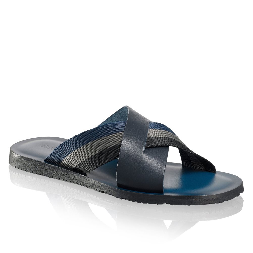 Russell And Bromley Fab Slip-on Slidesandaler Herre Marineblå | 578BTVOP