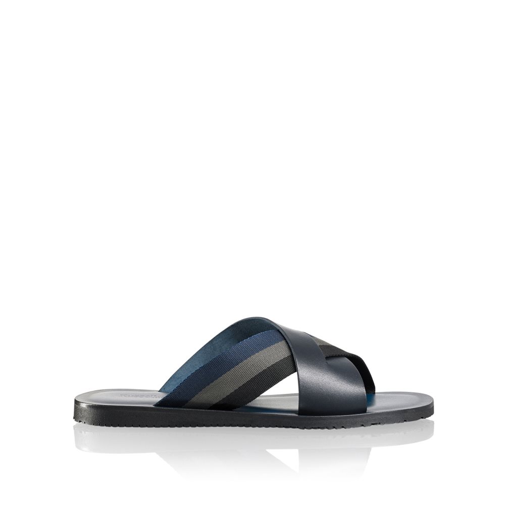 Russell And Bromley Fab Slip-on Slidesandaler Herre Marineblå | 578BTVOP