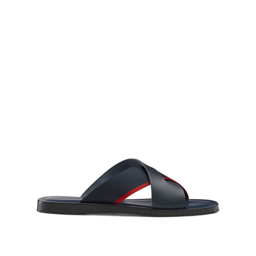 Russell And Bromley Fab Slip-on Slidesandaler Herre Marineblå | 768KSJLC