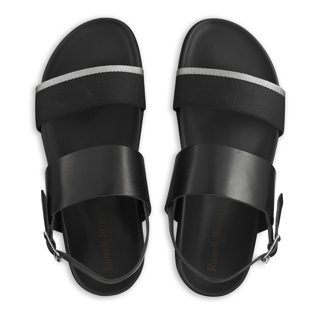 Russell And Bromley Fab Track Sandaler Med Ryggreim Herre Svarte | 840XCHBJ