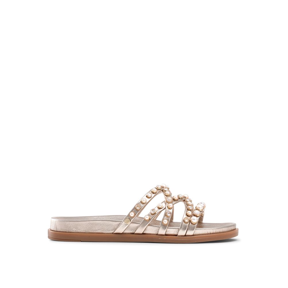 Russell And Bromley Fancy Embellished Flate Sandaler Dame Gull | 239UFLMA