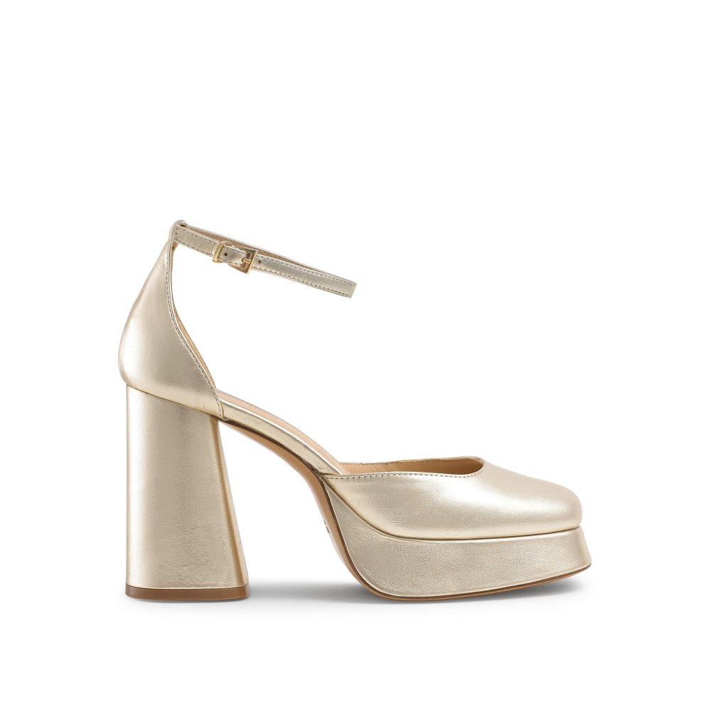 Russell And Bromley Flawless Extreme Platform Sandaler med Hæl Dame Gull | 096RYEZB