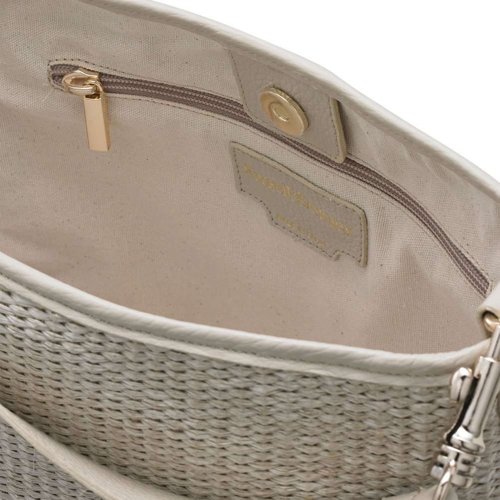 Russell And Bromley Getaway Soft Grab Crossbody Veske Dame Pisket Krem | 756HJVAN