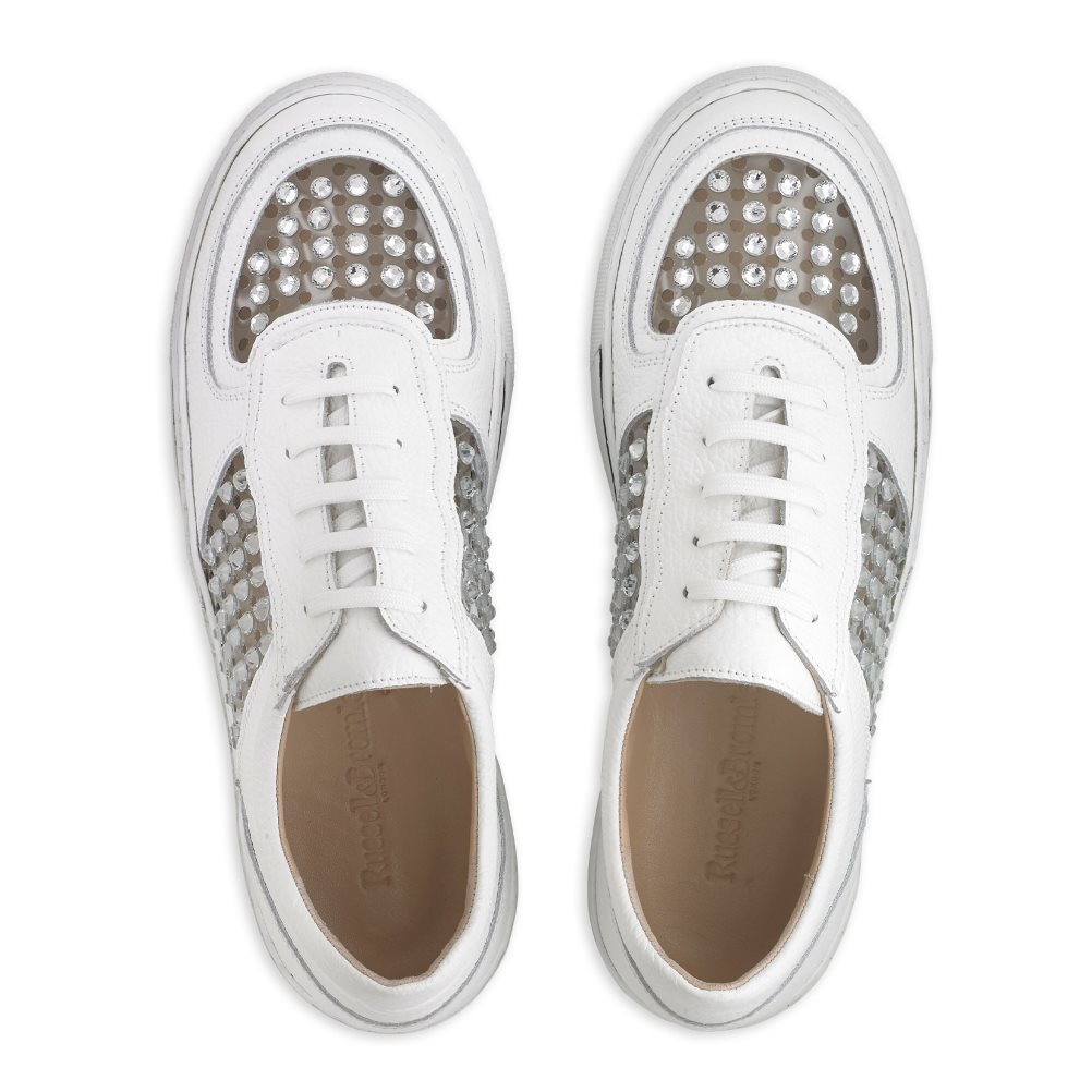 Russell And Bromley Glossy Perspex Joggesko Dame Hvite | 938VPDYO