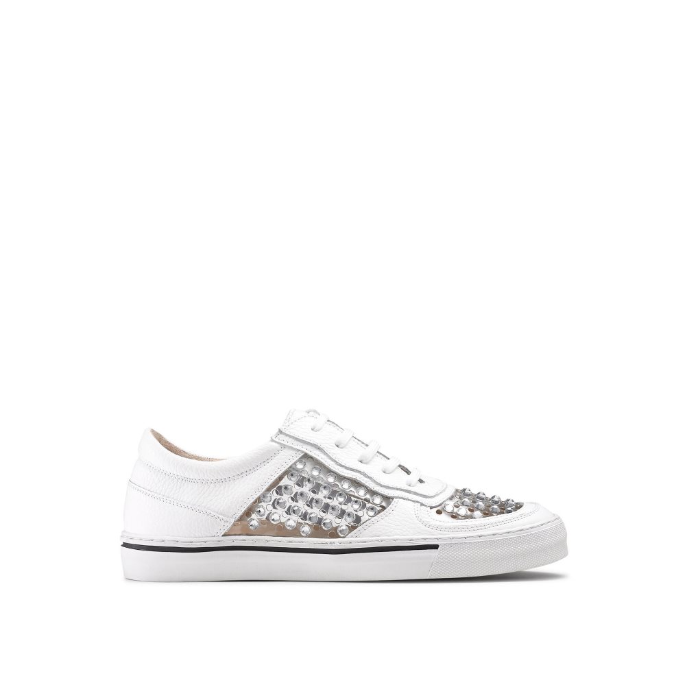 Russell And Bromley Glossy Perspex Joggesko Dame Hvite | 938VPDYO