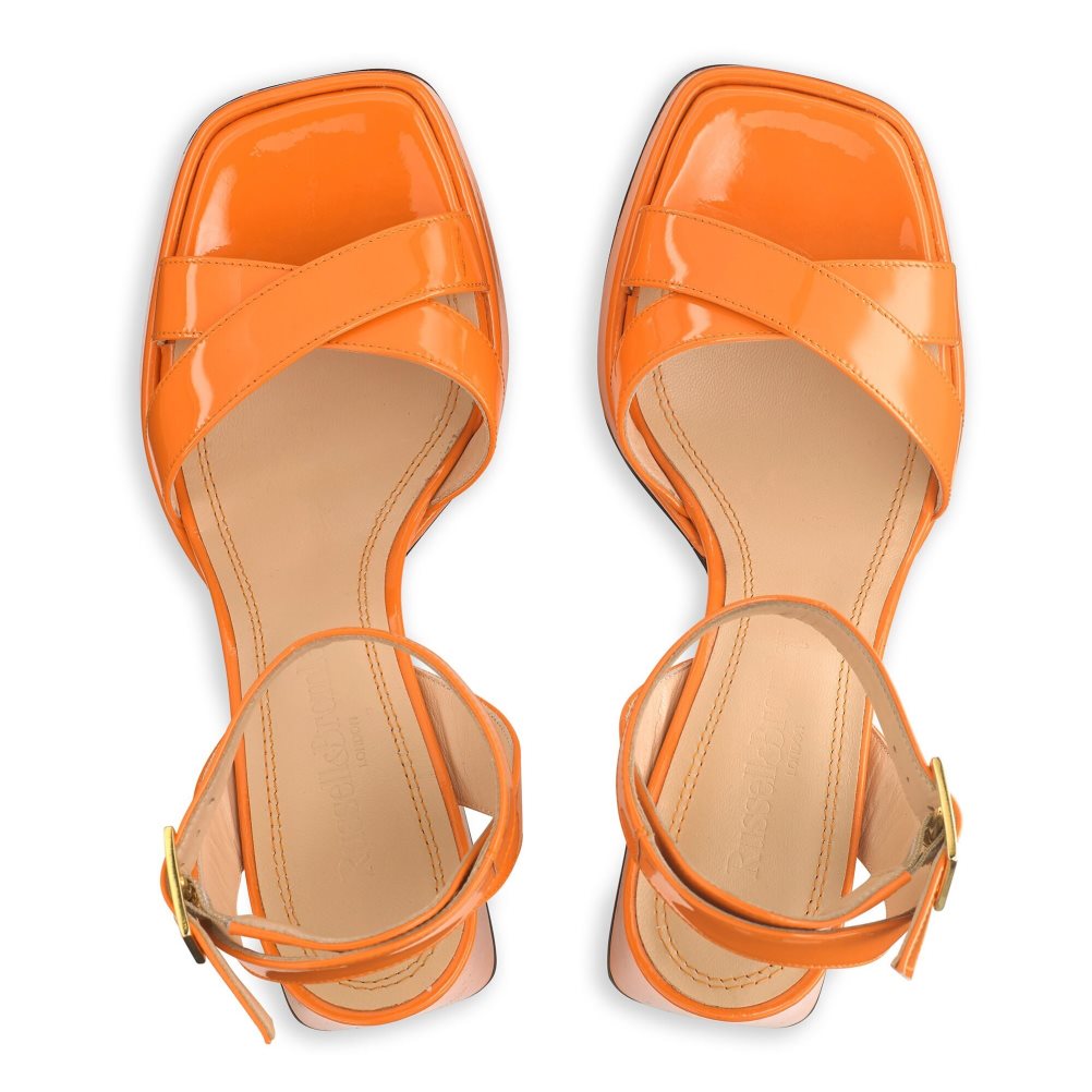 Russell And Bromley Groovybaby Platform Sandaler med Hæl Dame Oransje | 076LMBSK