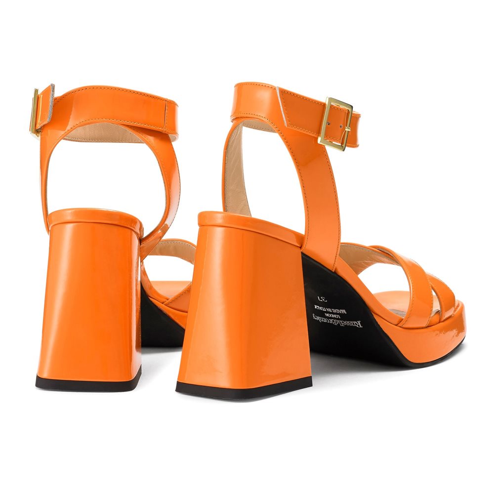 Russell And Bromley Groovybaby Platform Sandaler med Hæl Dame Oransje | 076LMBSK