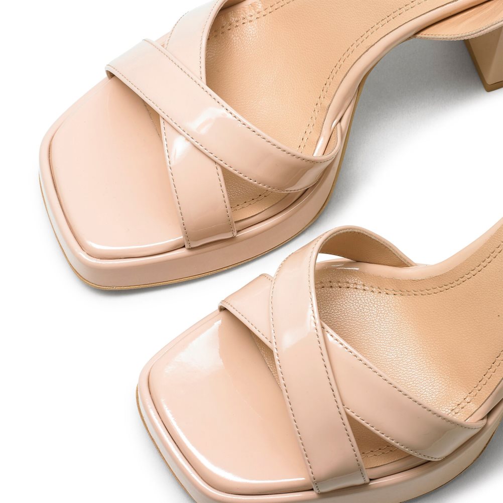 Russell And Bromley Groovybaby Platform Sandaler med Hæl Dame Beige | 186SOLWX