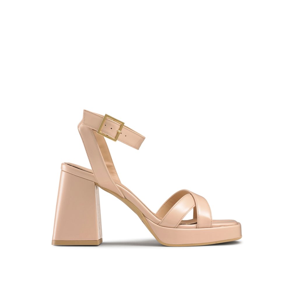 Russell And Bromley Groovybaby Platform Sandaler med Hæl Dame Beige | 186SOLWX