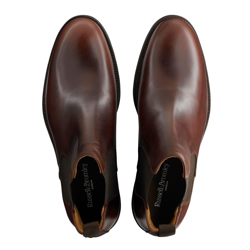 Russell And Bromley Guildford Chelsea Støvler Herre Mørke Brune | 623SXPCK