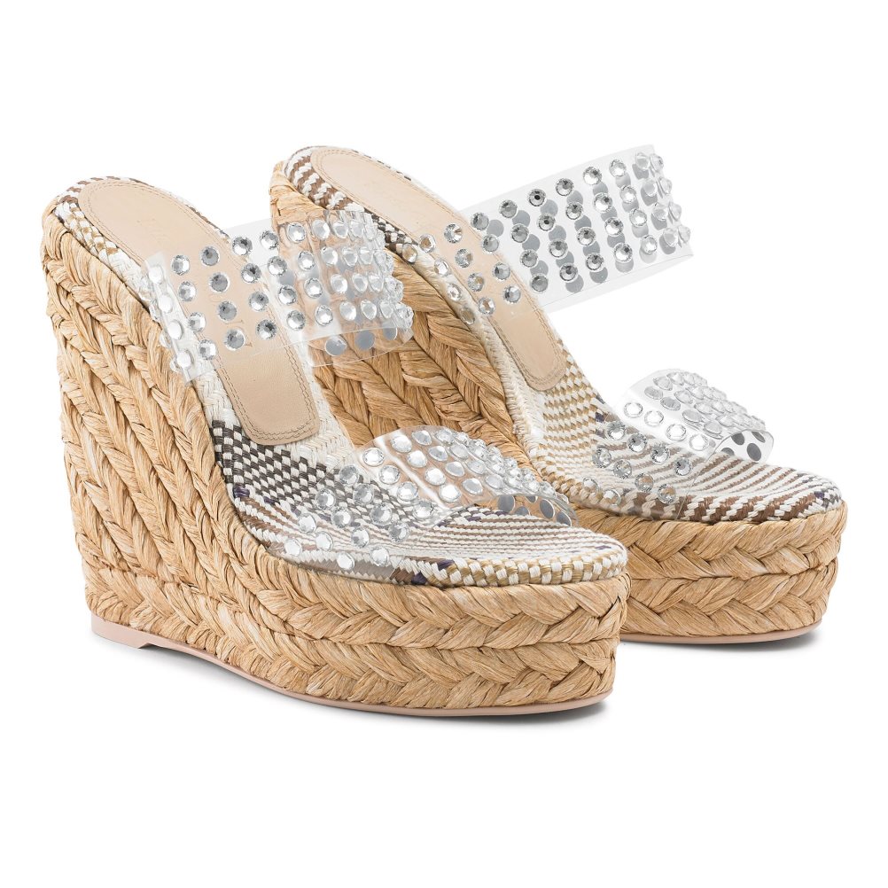 Russell And Bromley Iceberg Perspex Espadrille Wedge Dame Sølv | 695MFEST