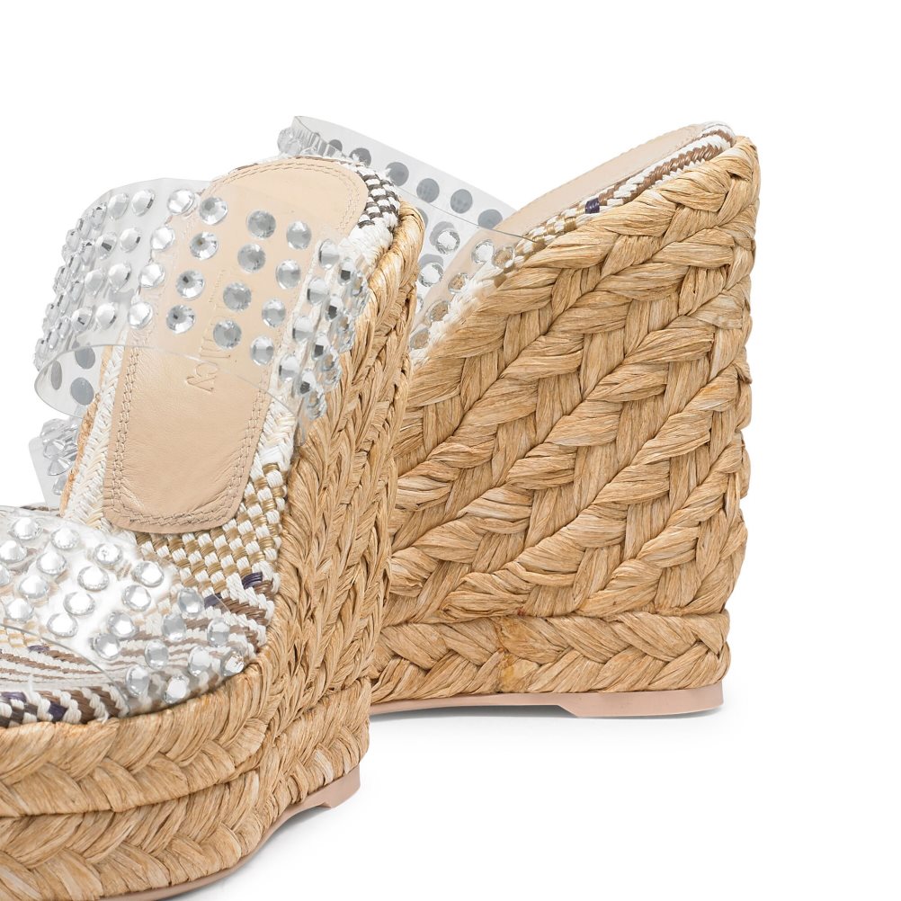 Russell And Bromley Iceberg Perspex Espadrille Wedge Dame Sølv | 695MFEST