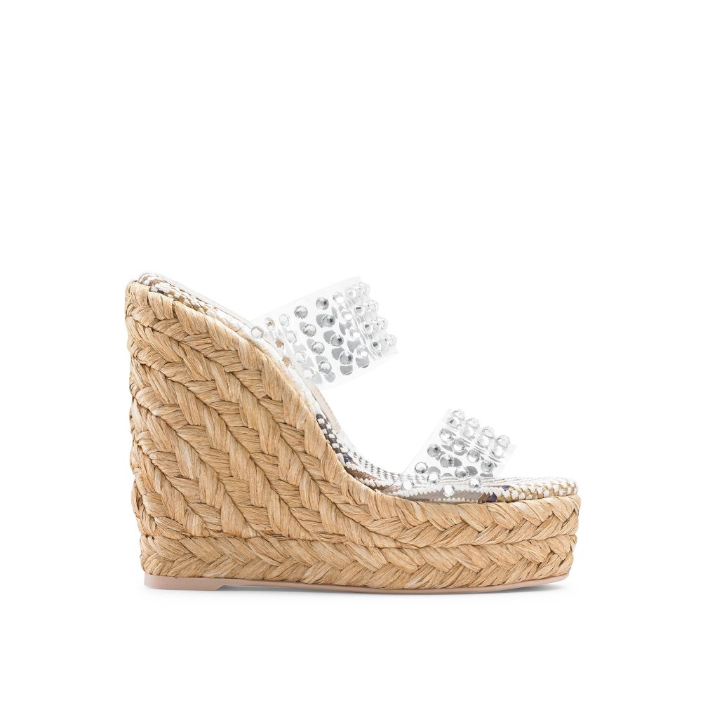 Russell And Bromley Iceberg Perspex Espadrille Wedge Dame Sølv | 695MFEST