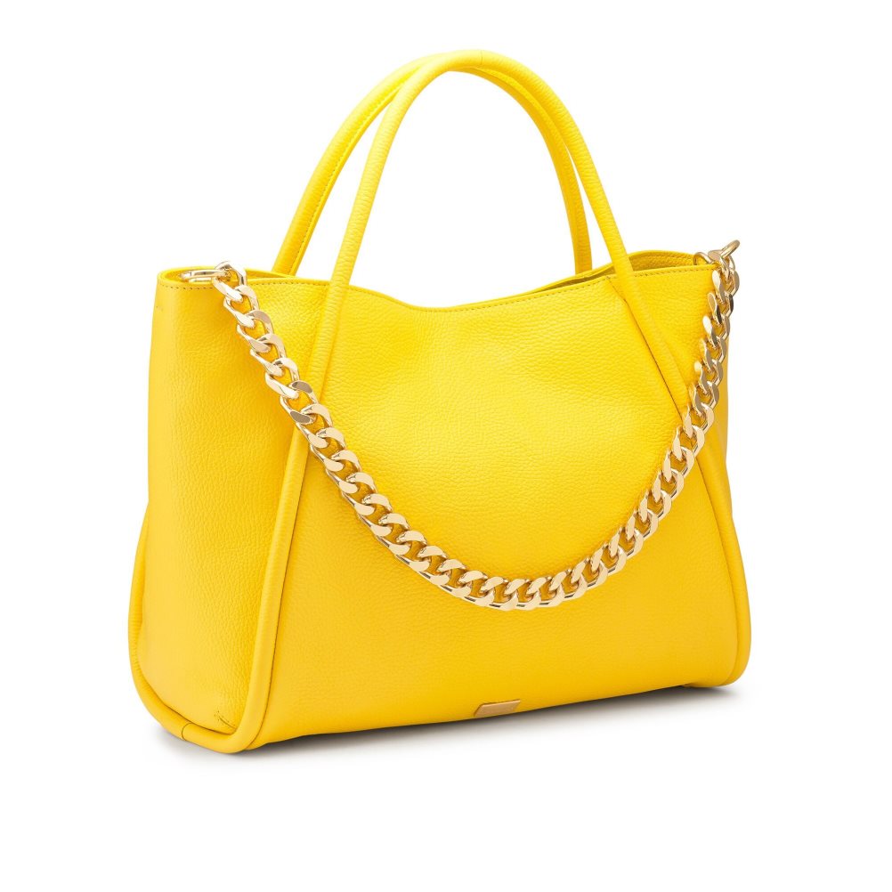 Russell And Bromley Icon Chain East/West Grab Tote Veske Dame Gul | 318PLFBM