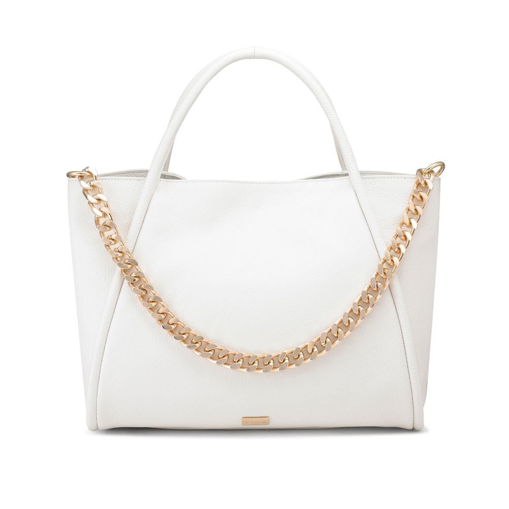 Russell And Bromley Icon Chain East/West Grab Tote Veske Dame Hvite | 603GYIJN