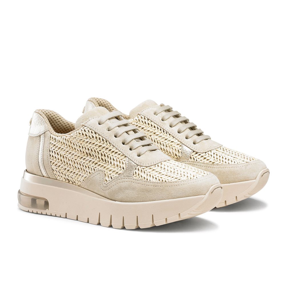 Russell And Bromley Island Hop Raffia Runner Joggesko Dame Grå | 350APRYH