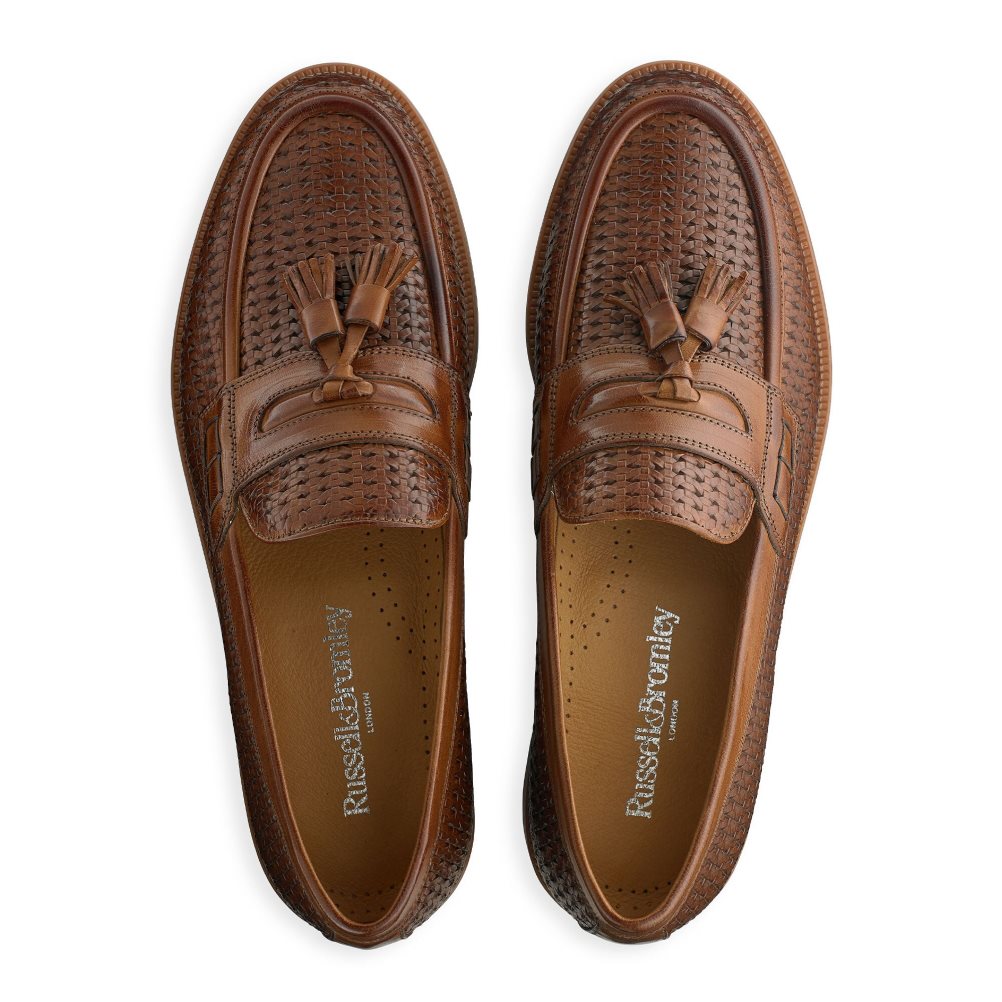 Russell And Bromley Keeble 4 Tassel College Kjoler Sko Herre Brune | 064ATUKM