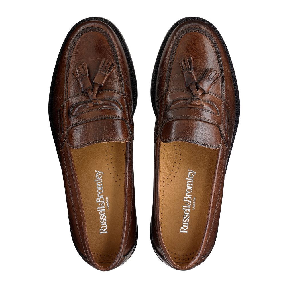 Russell And Bromley Keeble 4 Tassel College Kjoler Sko Herre Mørke Brune | 084CMUDV