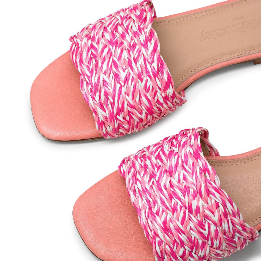 Russell And Bromley Kiss You Raffia Flate Sandaler Dame Rosa | 503ECLYF